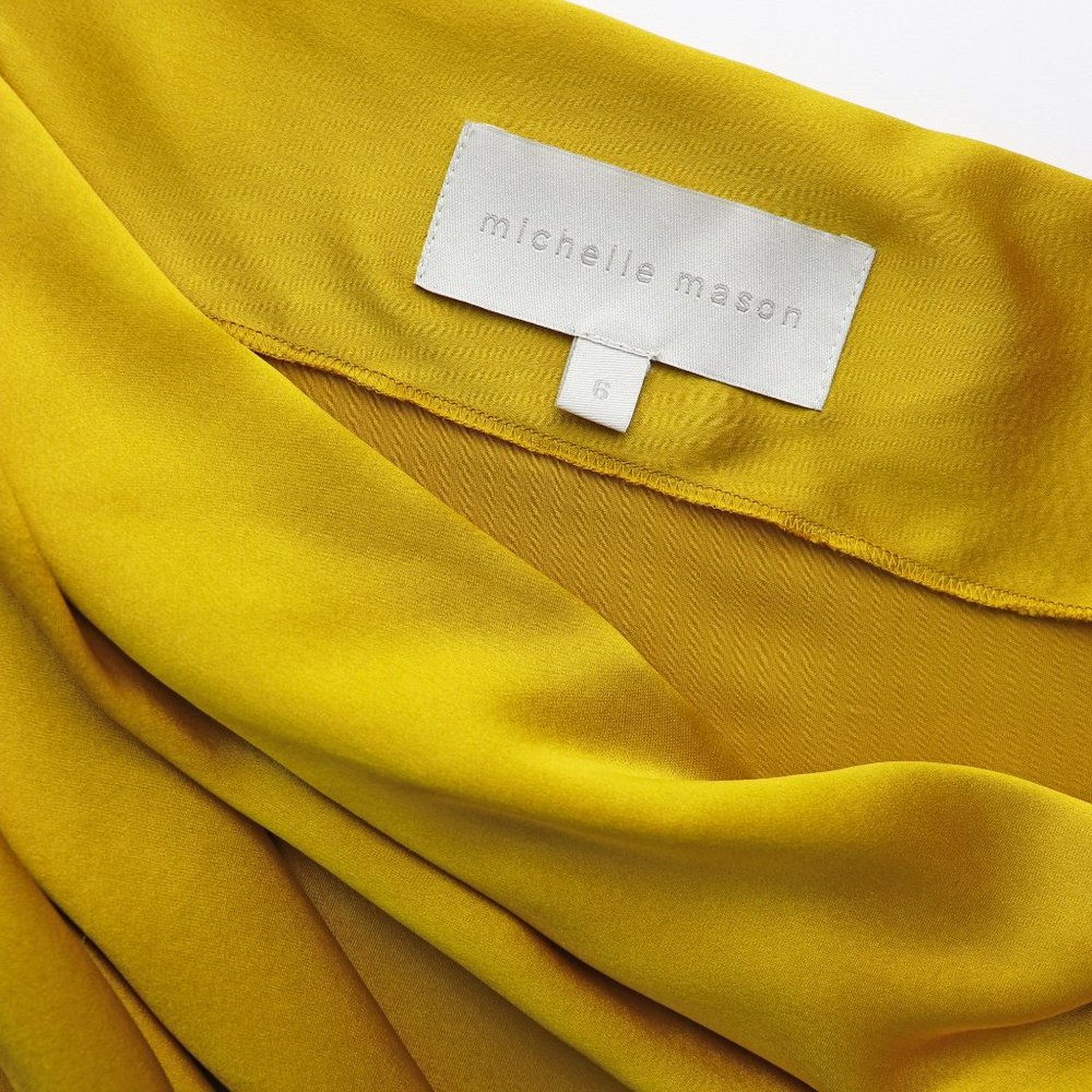 NEW Michelle Mason One Sleeve Draped Mini Dress 6 - Picture 6 of 11